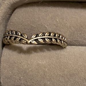 Pandora wheat grains wishbone ring